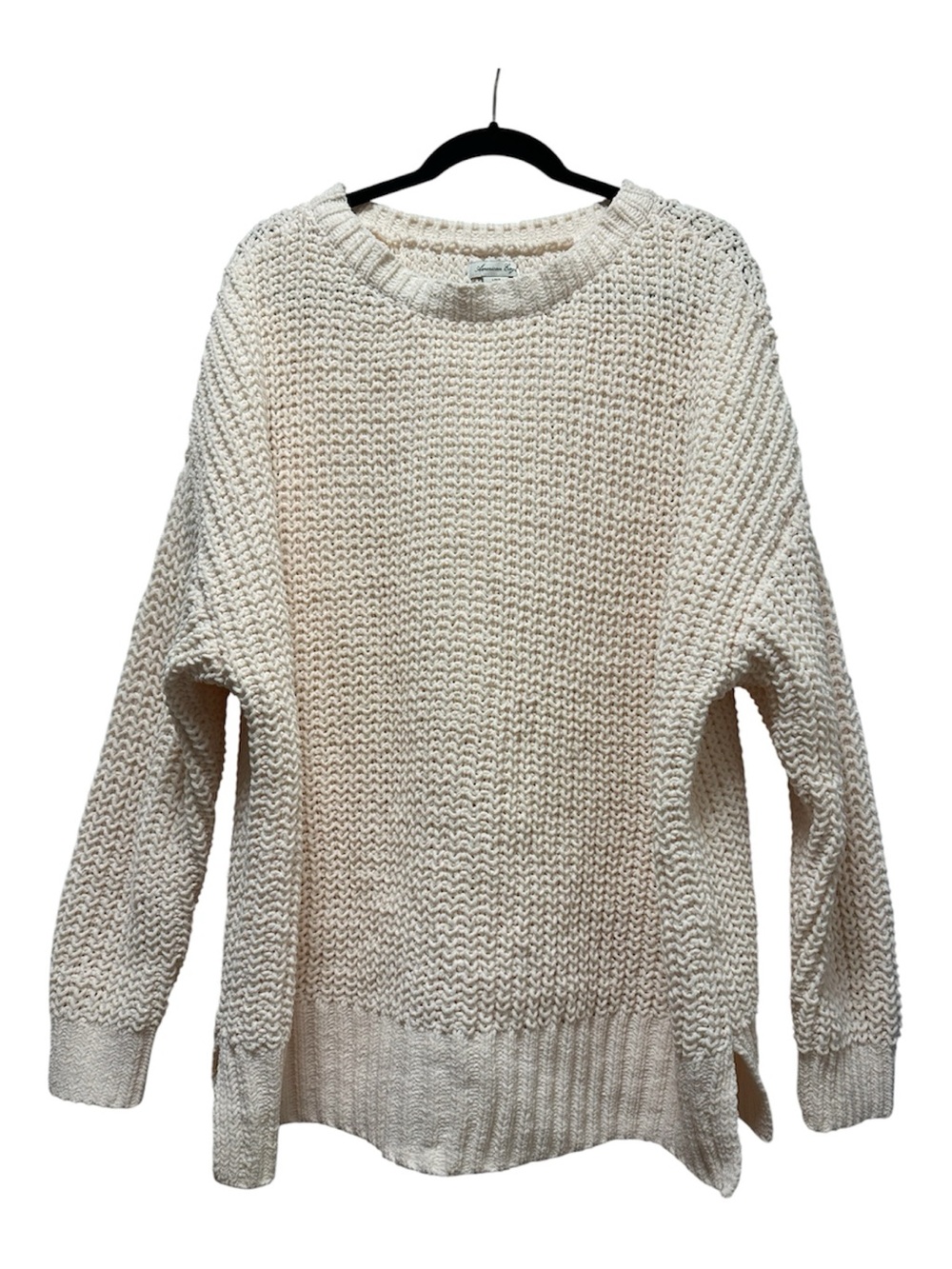 American Eagle Outfitters Cream Chunky Oversized Crewneck Sweater